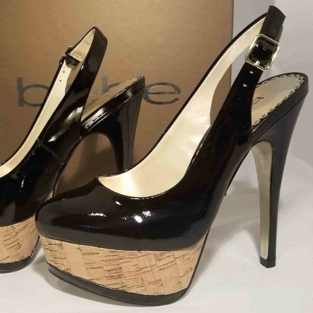 Bebe Betty High Heel Slingback Black New in box!